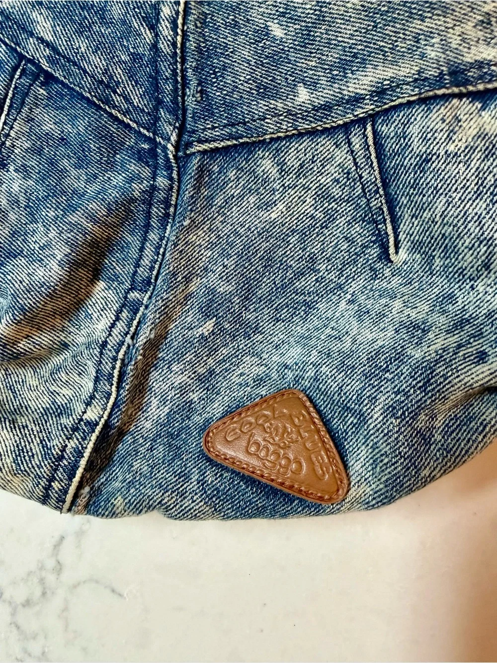 Cool Blues 80’s acid wash hobo bag